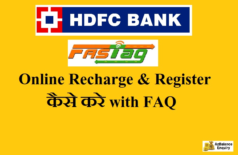 hdfc fastag register recharge online with faq